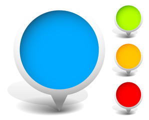 Aufkleber - Circular map marker, map pin icon. blank space. vector