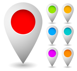 Aufkleber - Map marker, map pin vector. Map markers with circles with blank