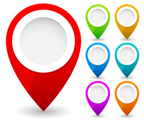 Aufkleber - Map marker, map pin vector. Map markers with circles with blank