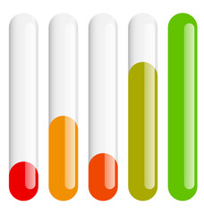 Aufkleber - Vertical bars set at different levels. Level indicators.