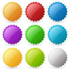 Poster - Empty badge, starburst, price flash shapes. Editable vector.
