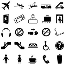 Vector Set Of 25 Airport Icons