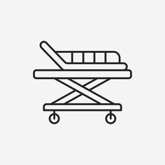 Poster - hospital beds line icon