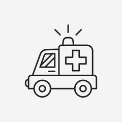 Canvas Print - ambulance line icon