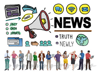 Wall Mural - News Broadcast Information Media Publication Concept