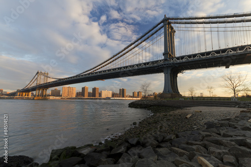 Foto New York NYC Manhattan Brooklyn bridge sunset