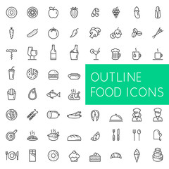 outline food icons set for web and applications