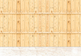 Aufkleber - Empty marble floor and plank wooden wall,Template mock up for di