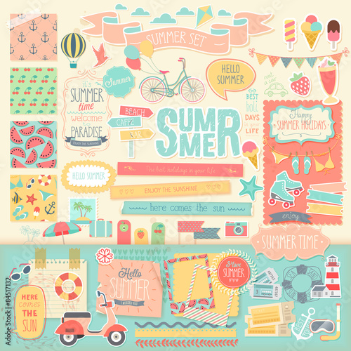 Fotografía Summer scrapbook set - decorative elements.