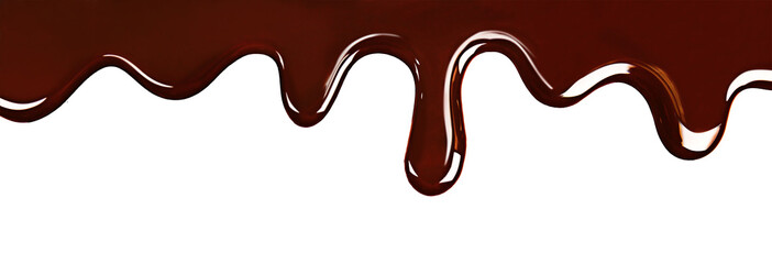 Poster - Dripping melted chocolate, isolated on white