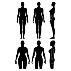 Sticker - Woman mannequin outlined silhouette torso