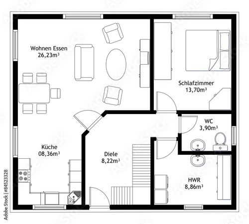 Grundriss Haus Technische Zeichnung Buy This Stock Vector And