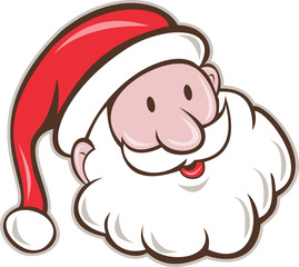 Sticker - Santa Claus Father Christmas Head Smiling Cartoon