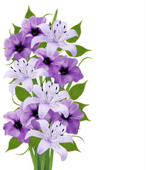 Aufkleber - Holiday background with colorful beautiful flowers. Vector illus
