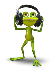 Sticker - Frog with Headphones