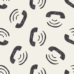 Wall Mural - phone call doodle seamless pattern background