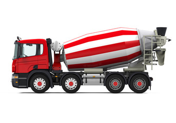 Sticker - Red Concrete Mixer Truck