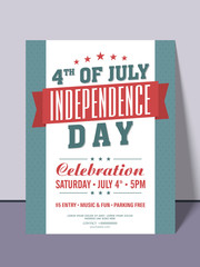 Sticker - American Independence Day invitation card.