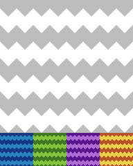 Poster - Geometric pattern(s) with zigzag lines. Seamlessly repeatable. S