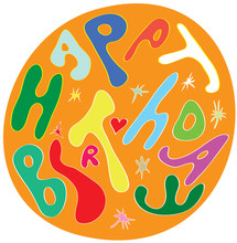 Orange Happy Birthday/colors Birthday Card
