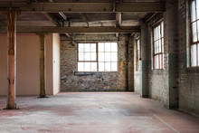 Empty Warehouse Office Or Commercial Area, Industrial Background