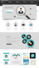 Canvas Print - One page website design template. 