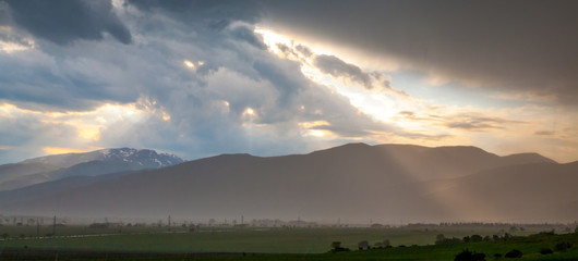 Wall Mural - Rain in mountains