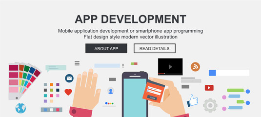 Canvas Print - Mobile application development Interface elements