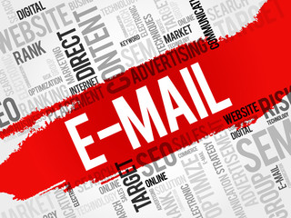Poster - E-MAIL word cloud, business concept