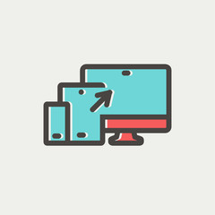 Sticker - Responsive web design thin line icon