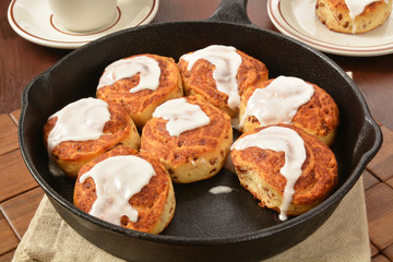 Wall Mural - Cast iron skillet cinnamon rolls