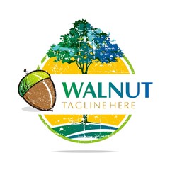 Wall Mural - Logo Walnut Trees Hazelnut Freshness delicious