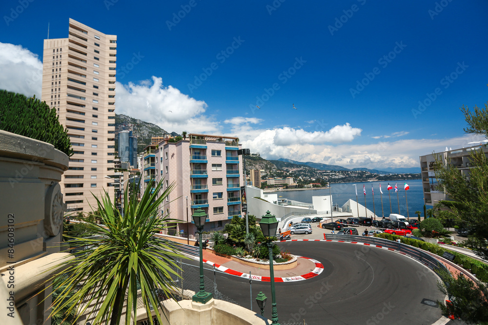 Monte Carlo, Monaco - 02 June 2014. Circuit de Monaco is a stree - obrazy, fototapety, plakaty 