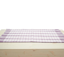 Wall Mural - Tablecloth or towel over the wooden table