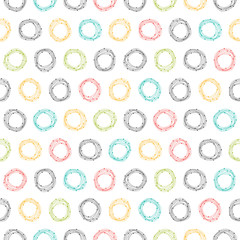 Wall Mural - Abstract seamless pattern with hand drawn circles