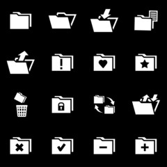 Sticker - Vector white folder icon set