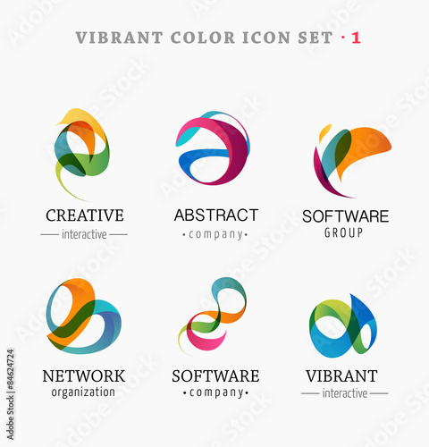 Fotografía Set of trendy abstract, vibrant and colorful icons