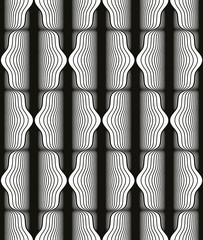  Vintage style black and white seamless pattern, vector geometric
