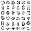 set of precious stones of different cuts and shapes