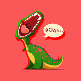 Vector illustration of dinosaur is roaring