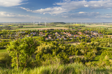 Wall Mural - Village and Wind Energy Landscape