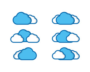 Sticker - Vector illustration of clouds collection