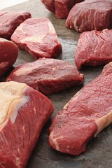 Canvas Print - selection of bef steak cuts