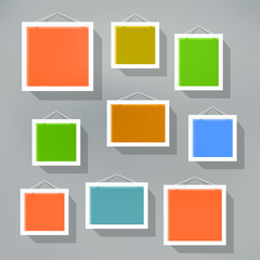 Aufkleber - Blank color picture frame set on blured background. Template for
