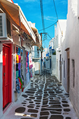 Naklejka na meble Shopping alley in Mykonos