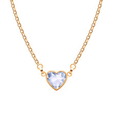 Golden Chain Necklace With Heart Diamond Pendant.