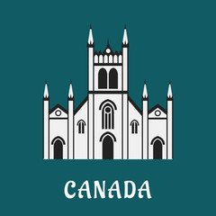 Sticker - Canadian architecture landmark concept with gothic temple for tr