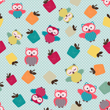 Seamless Pattern With Owls
