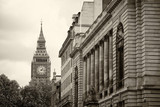 Fototapeta Miasto - Monochrome Big Ben London
