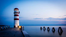 red striped lighthouse
